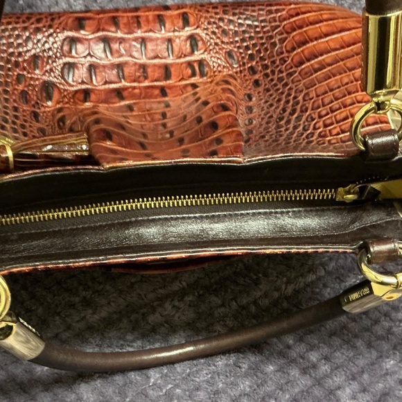 Brahmin Ruby Pecan Azuma Tri-Color Satchel Crossbody structured Bag - Picture 10 of 11